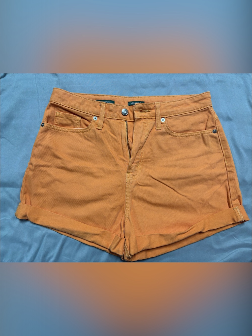 wild fable Orange Rolled-Hem Denim Shorts
